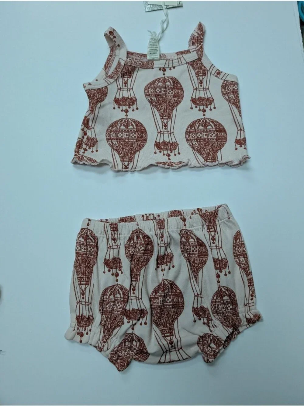 Kate Quinn Organic Cotton Hot Air Balloon Jade Tank & Bloomer Shorts Set 12-18